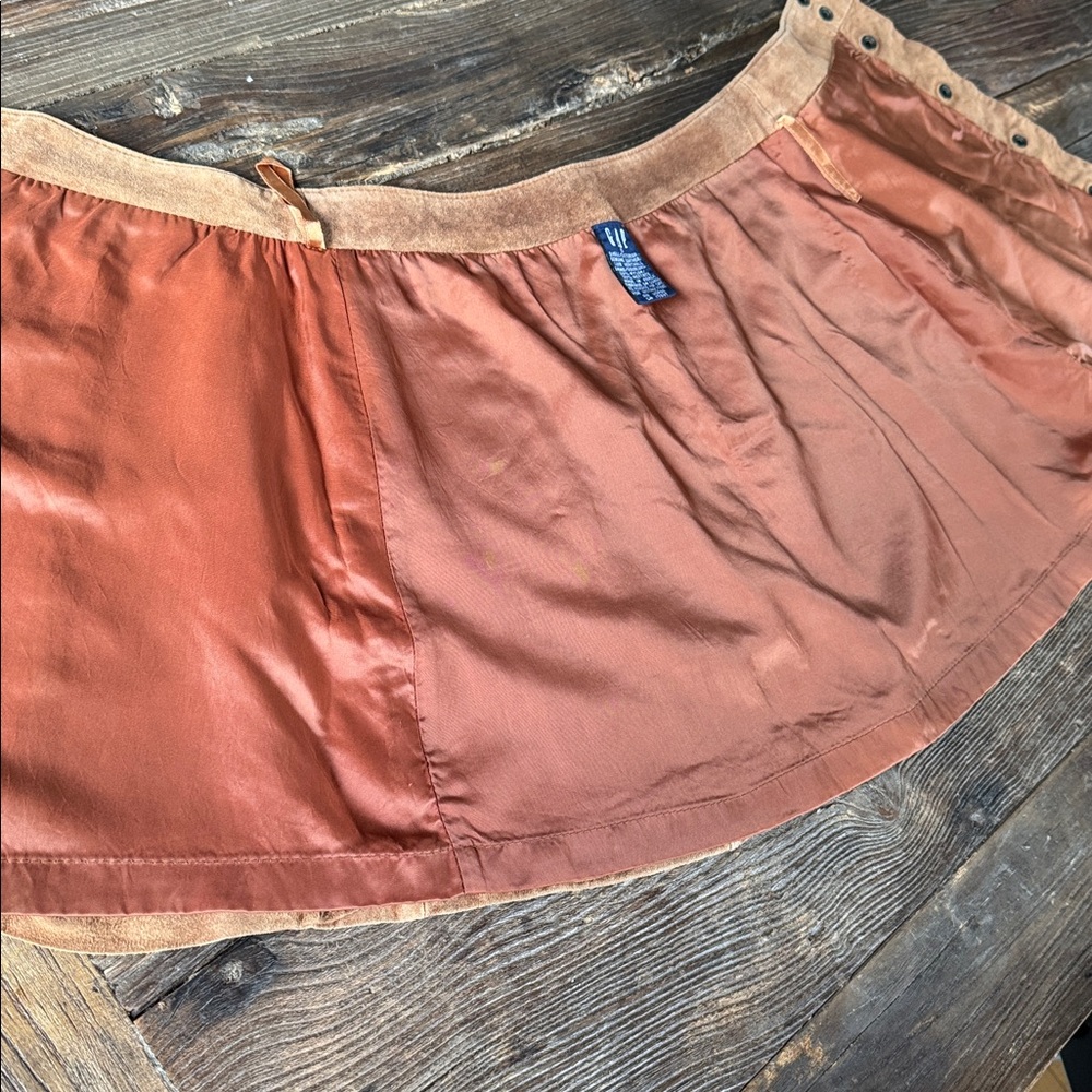 GAP vintage real suede snap skater skirt mini‎ EVC size small - Picture 5 of 8